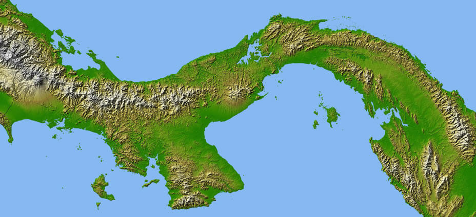 relief map of panama